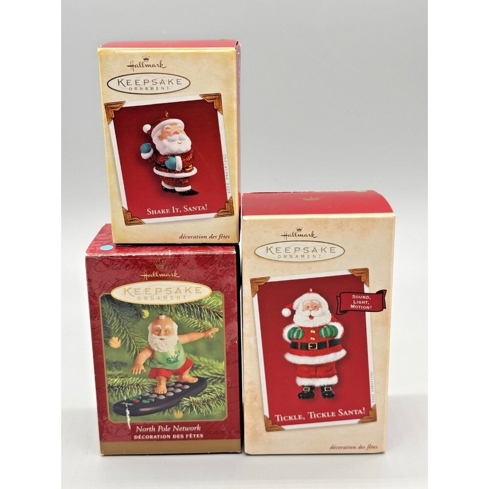 Hallmark Keepsake‎ Tickle Santa Shake It Santa North Pole Network Lot of 3